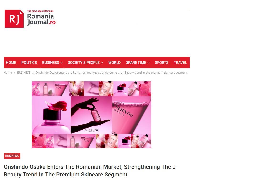 1.Romania Journal.ro-Onshindo Osaka enters the Romanian market, strengthening the J-Beauty trend in the premium skincare segment