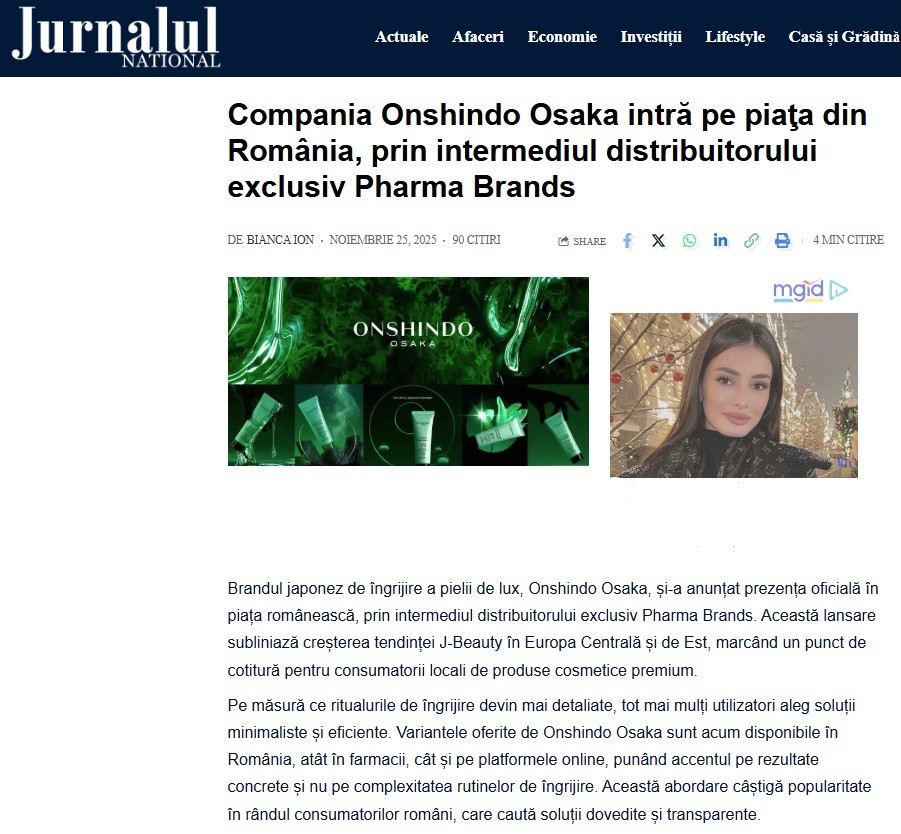 14.Publicație națională – Jurnalul Național – Onshindo Osaka