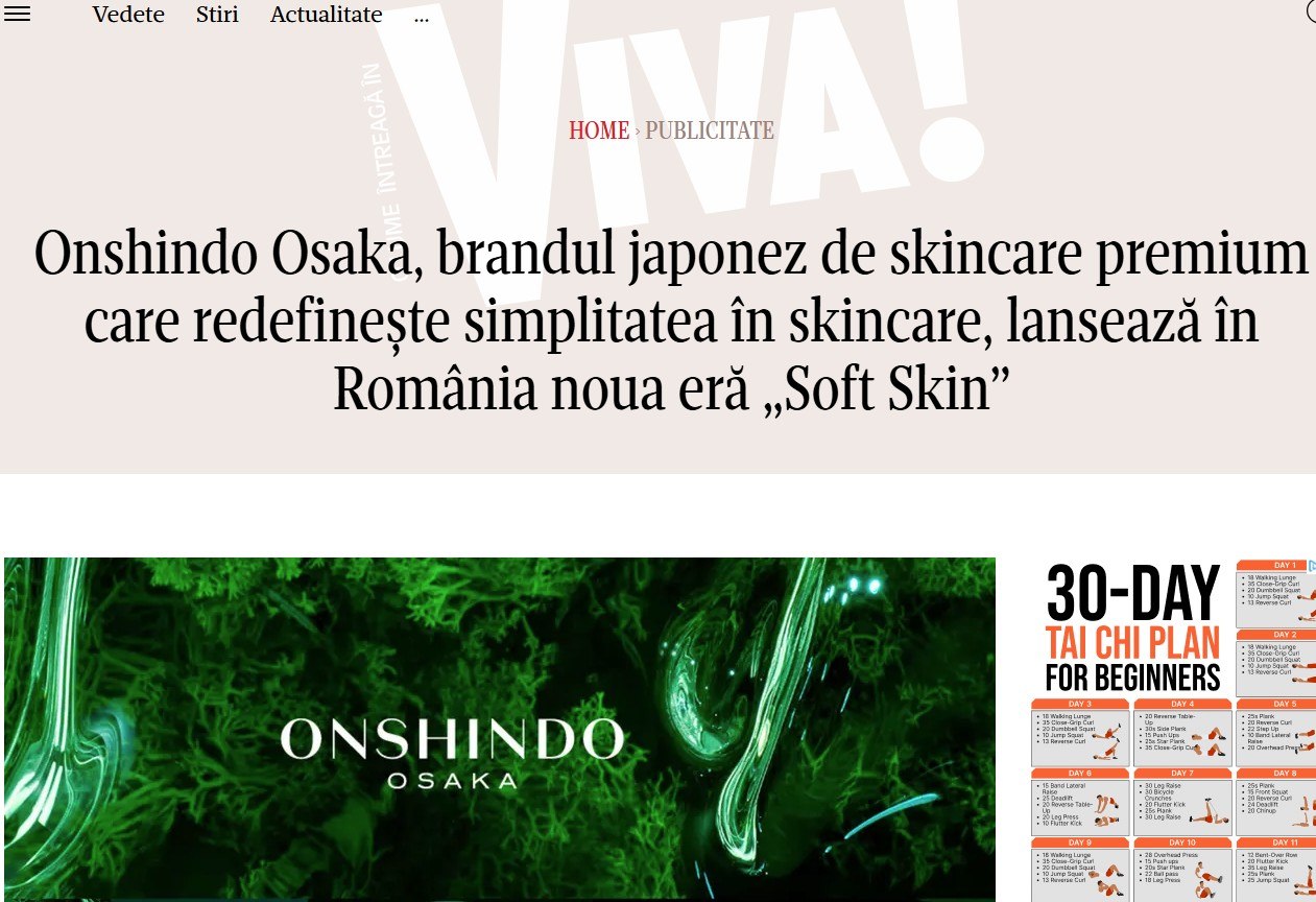 23.Apariție în revista VIVA! – Lansarea Soft Skin Onshindo Osaka