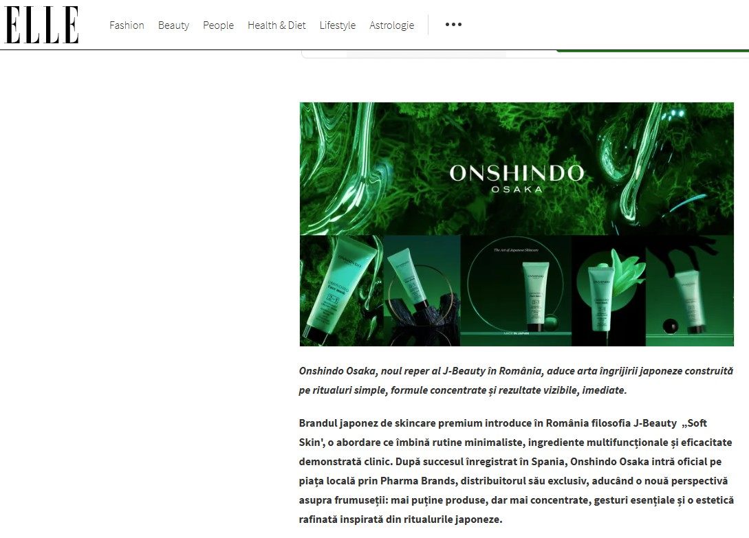 25.Editorial internațional – ELLE – Onshindo Osaka & J-Beauty