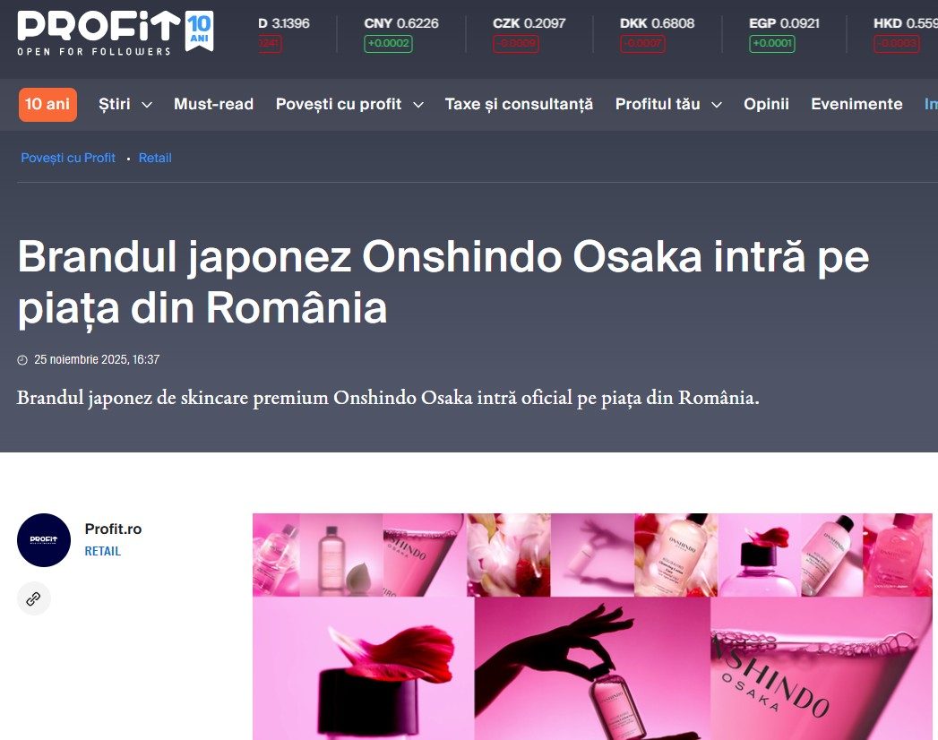 6.Acoperire business – Profit.ro – Intrarea Onshindo Osaka în România
