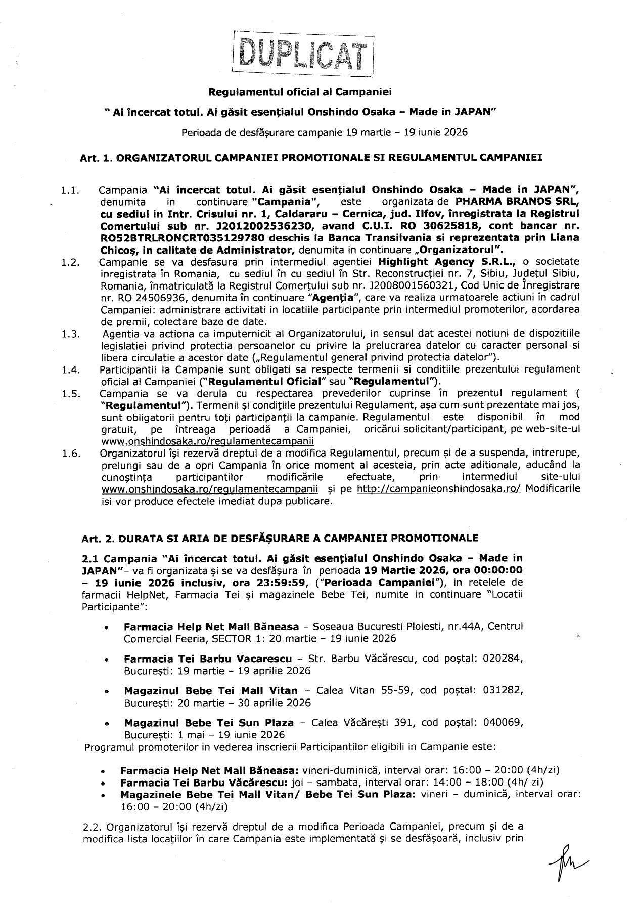 Regulament campanie in-store_Onshindo Osaka